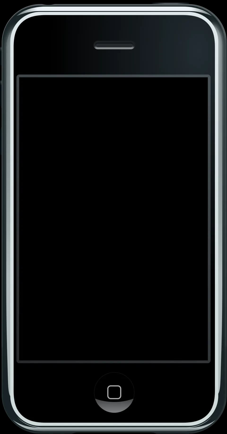 Front view illustration of the first-generation Apple iPhone