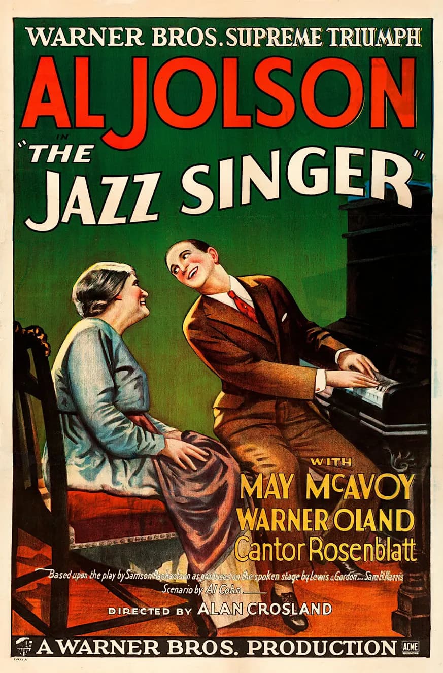 The 1927 theatrical poster for the film The Jazz Singer