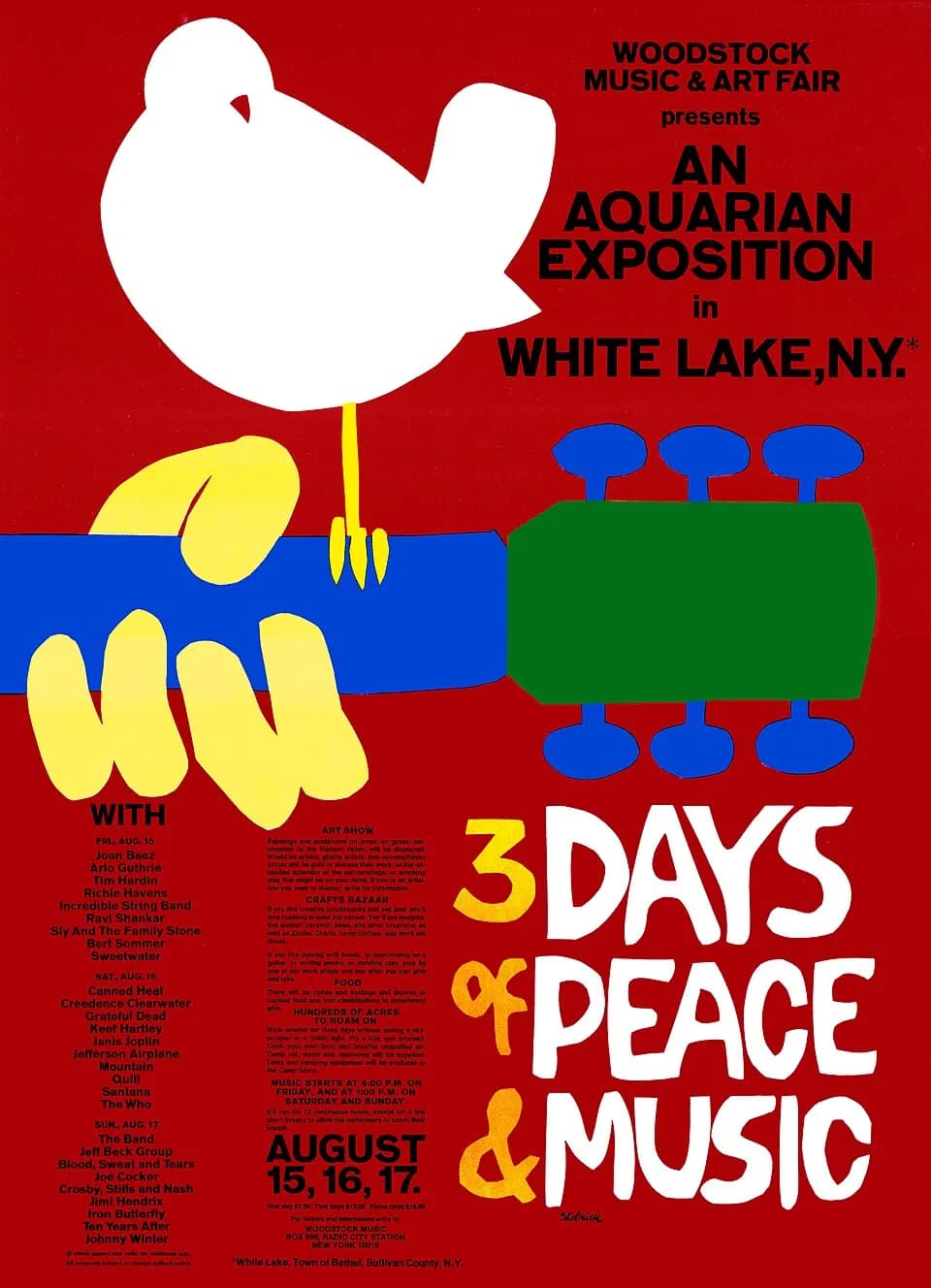 Woodstock festival takes place, representing the Music timeline