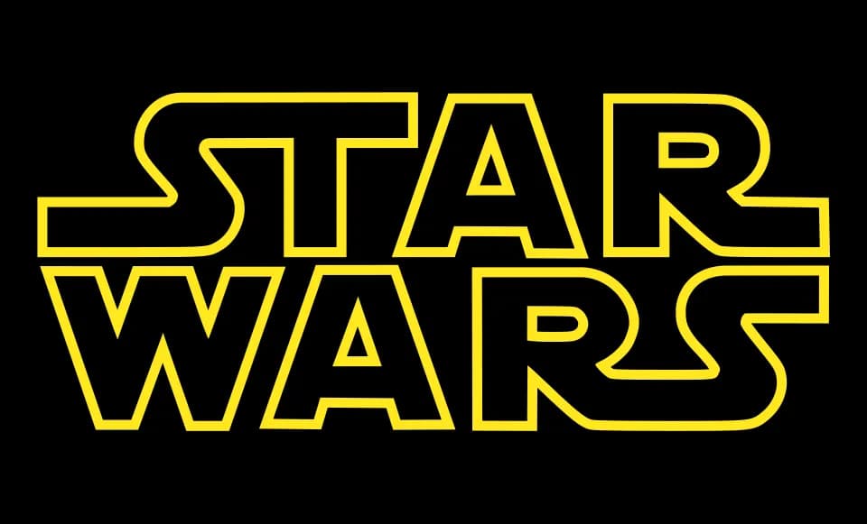 The original Star Wars logo in its familiar angular lettering
